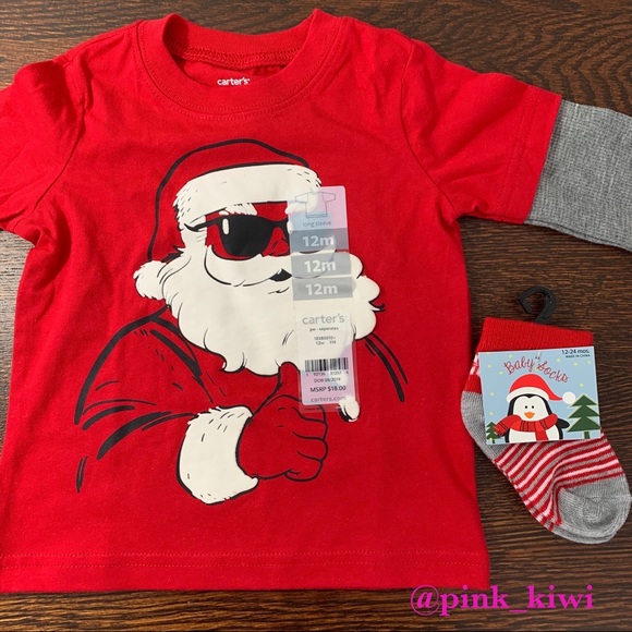 Carter's Other - Carter’s Baby Boys Layered Look Santa T-Shirt